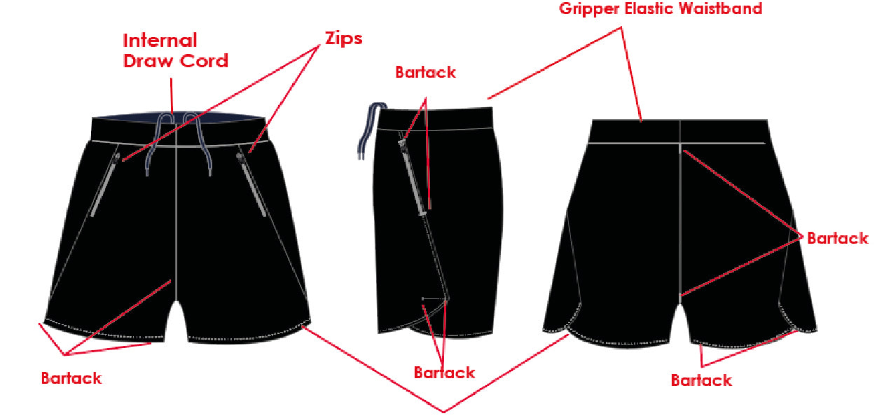 Micro Fibre Shorts with zip